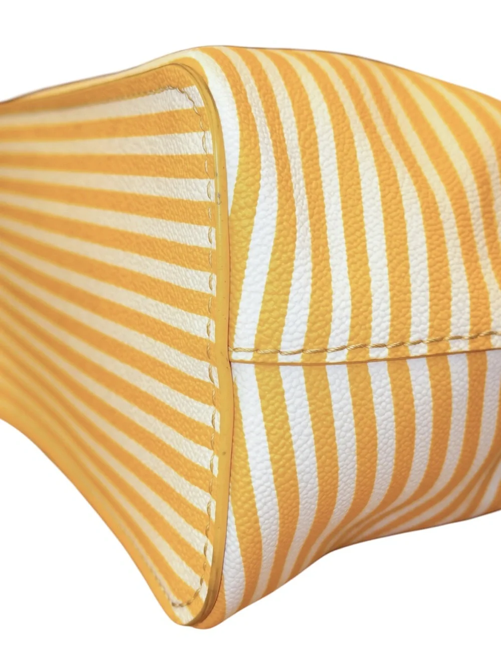 Dooney & Bourke Yellow/White Striped Sullivan Bitsy Satchel - Like New!